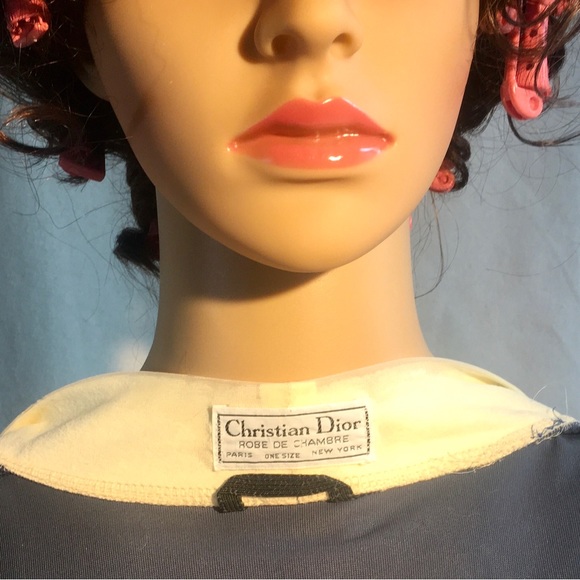Vintage Dior robe de Chamdre-Slate blue/ivory loungewear. Unisex. Size medium - Picture 3 of 11